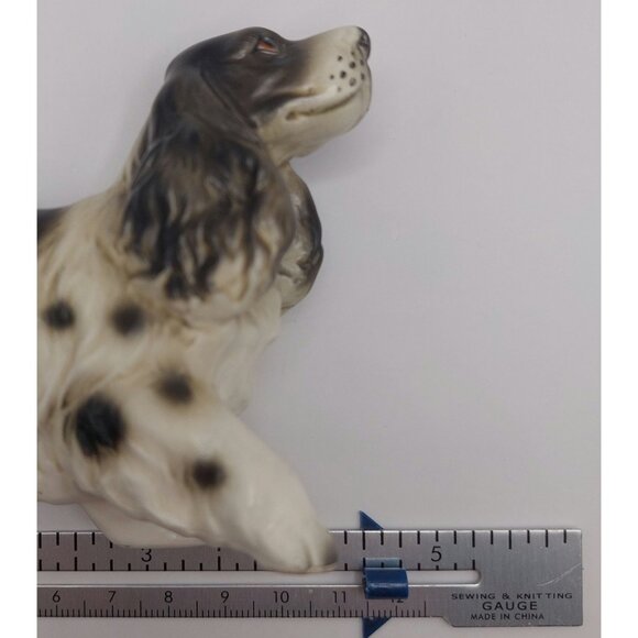 Vintage Enesco Ceramic Cocker Spaniel Dog Figurine E-2411 Black and White - Picture 3 of 9